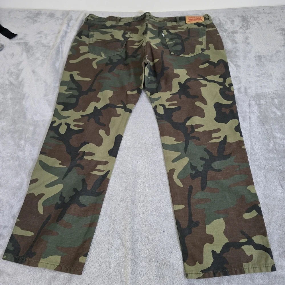 Levis Jeans Mens 46x30 Green Camo 541 Athletic Fit Casual Streetwear Grunge